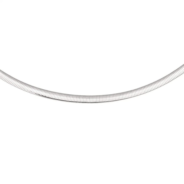 14K Yellow Gold And Silver Reversible Omega Chain Necklace (5.00 mm)