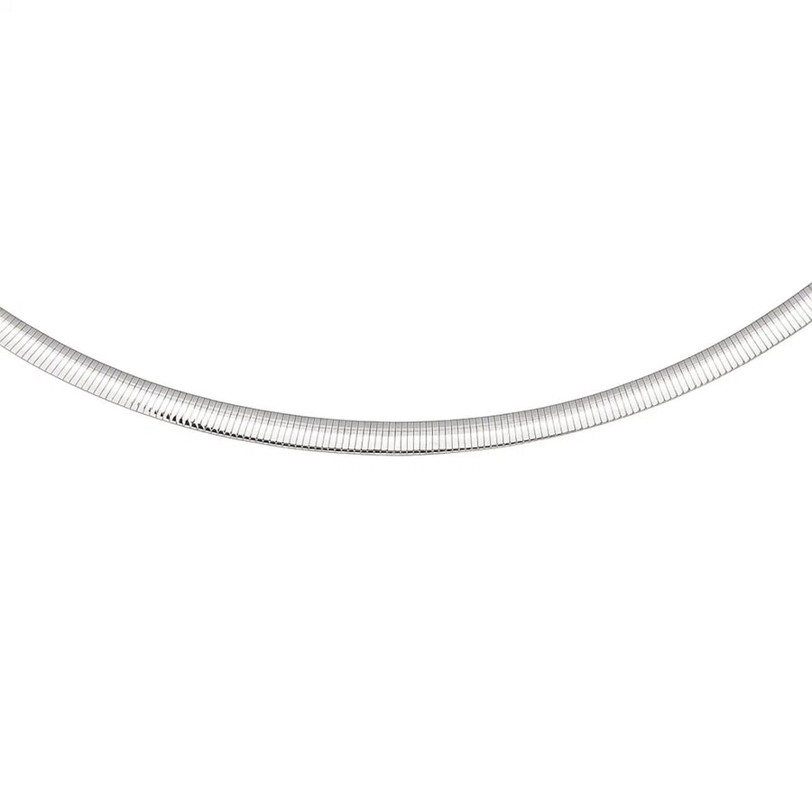 14K Yellow Gold And Silver Reversible Omega Chain Necklace (5.00 mm)