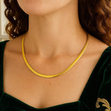 14K Yellow Gold And Silver Reversible Omega Chain Necklace (5.00 mm) thumbnail 5