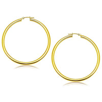 14k Yellow Gold Polished Hoop Earrings (3x50mm)