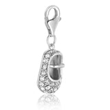 925 sterling silver baby shoe charm with white-tone crystal accents thumbnail 1