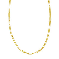 14K Yellow Gold Mini Diamante Paperclip Necklace (3.20 mm)