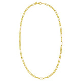 14K Yellow Gold Mini Diamante Paperclip Necklace (3.20 mm) thumbnail 2