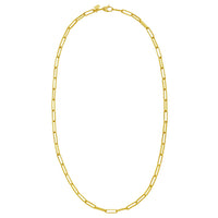 14K Yellow Gold Mini Diamante Paperclip Necklace (3.20 mm)