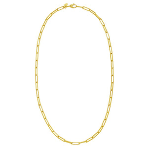 14K Yellow Gold Mini Diamante Paperclip Necklace (3.20 mm)