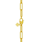 14K Yellow Gold Mini Diamante Paperclip Necklace (3.20 mm) thumbnail 3