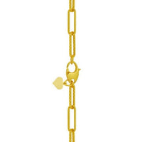 14K Yellow Gold Mini Diamante Paperclip Necklace (3.20 mm)