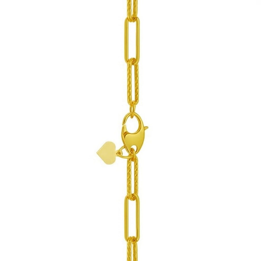 14K Yellow Gold Mini Diamante Paperclip Necklace (3.20 mm)