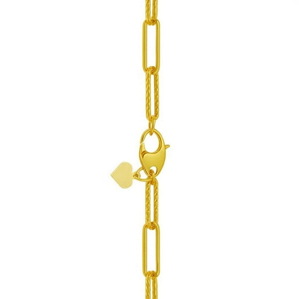 14K Yellow Gold Mini Diamante Paperclip Necklace (3.20 mm)