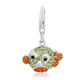 Sterling silver goldfish charm set with multi-color crystal stones thumbnail 1