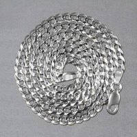 14k White Gold Solid Curb Chain (3.60 mm)
