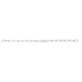 Sterling Silver Rhodium Plated Engravable ID Bar Paperclip Bracelet (2.10 mm) thumbnail 3