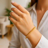 14k Yellow Gold Bead Bracelet  (5.00 mm) thumbnail 4
