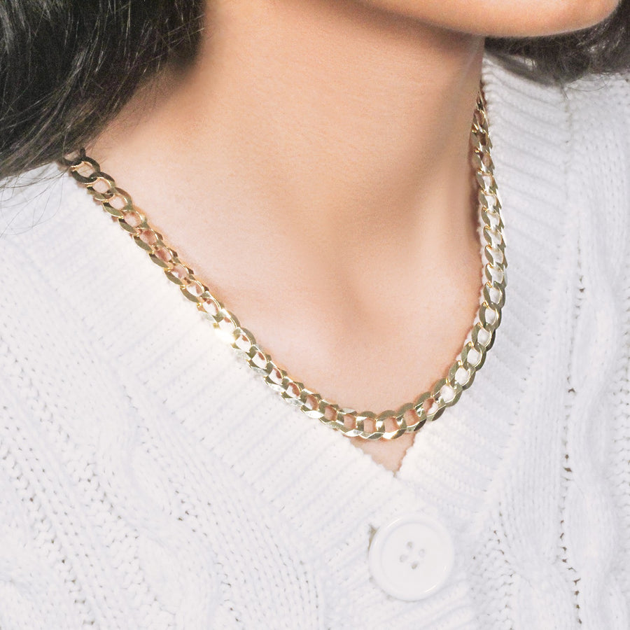 8.2mm 10k Yellow Gold Curb Chain (8.20 mm)