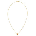 14K yellow gold necklace with emerald-cut citrine stone in four-prong setting