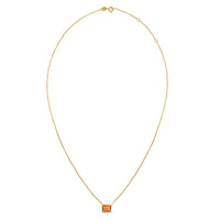 14K Yellow Gold Emerald Cut Citrine Necklace