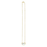 MOP Geometric Gem Half Moon Necklace in 14K Yellow Gold thumbnail 2