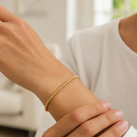 14K Yellow Gold Bead Bracelet (3.00 mm)