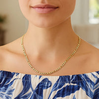 14k Yellow Gold Solid Figaro Chain (3.00 mm)