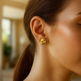 14k Yellow Gold Fancy Knot Stud Earrings thumbnail 2