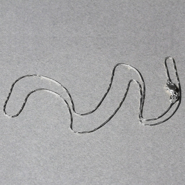 18k White Gold Box Chain 0.6mm (0.60 mm)