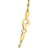 14k Yellow Gold Solid Diamond Cut Rope Chain (2.50 mm)