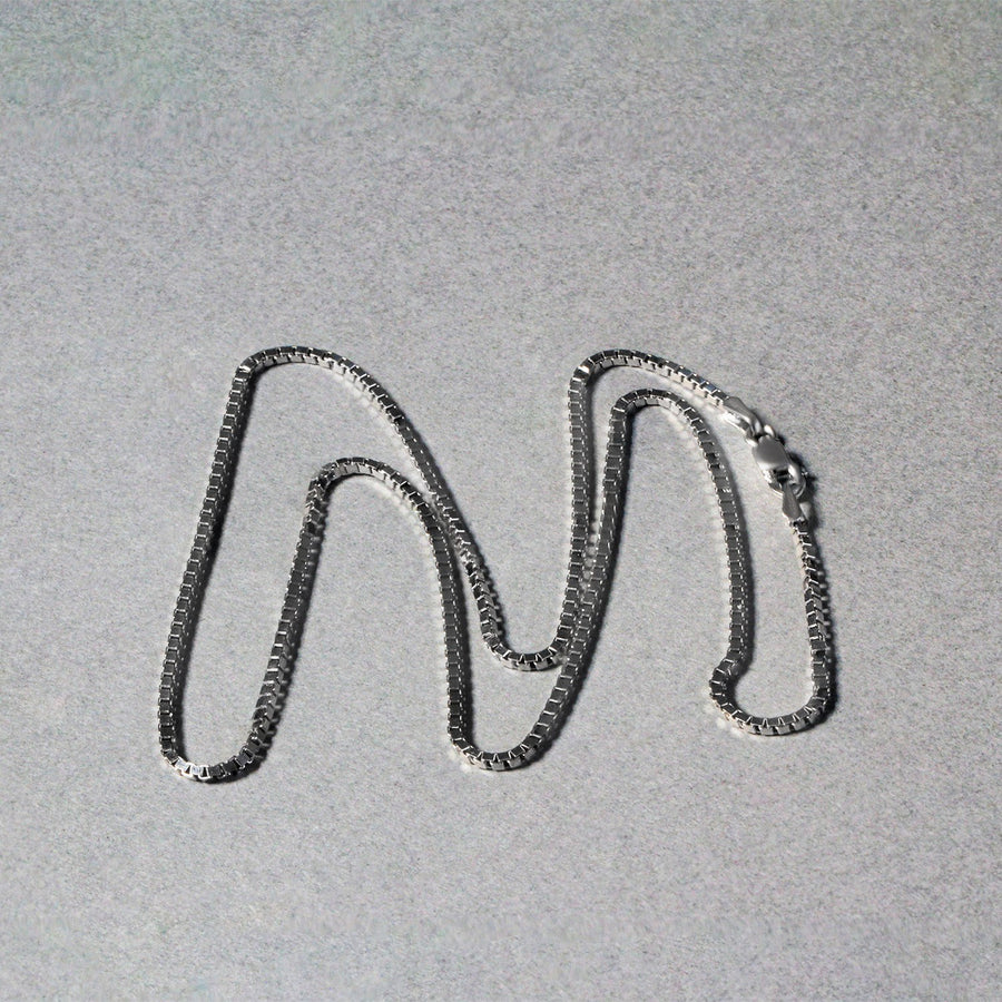 Sterling Silver Rhodium Plated Box Chain (1.30 mm)