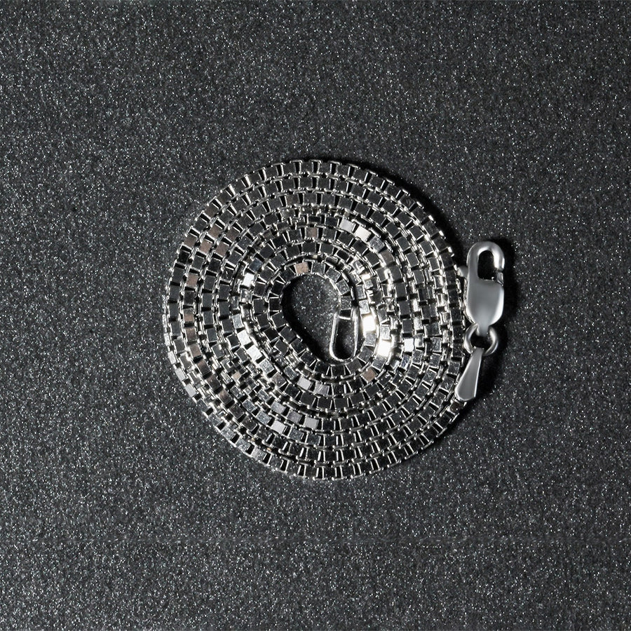 Sterling Silver Rhodium Plated Box Chain (1.30 mm)