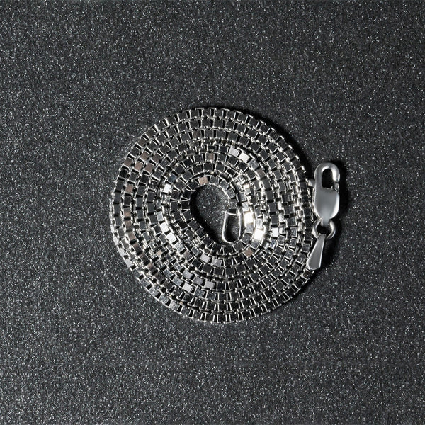 Sterling Silver Rhodium Plated Box Chain (1.30 mm)