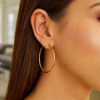 14k Yellow Gold Polished Hoop Earrings (2x45mm)