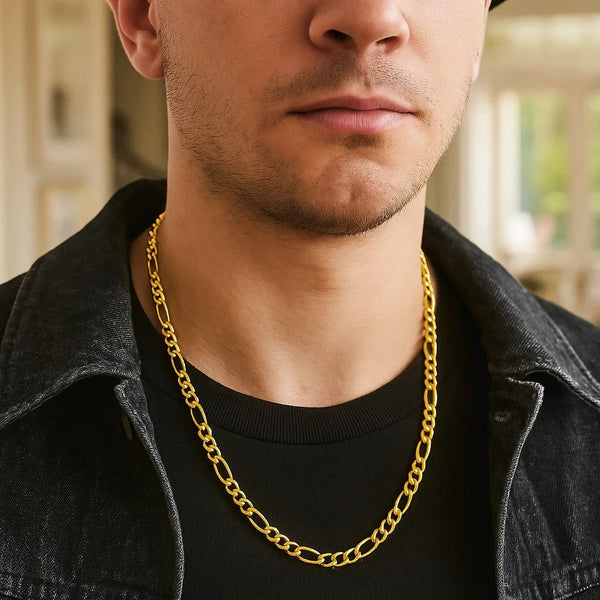 14k Yellow Gold Solid Figaro Chain (6.00 mm)