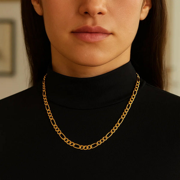 14k Yellow Gold Solid Figaro Chain (6.00 mm)