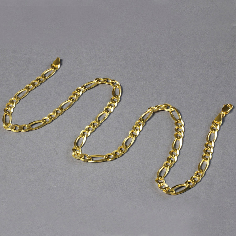 14k Yellow Gold Solid Figaro Chain (6.00 mm)