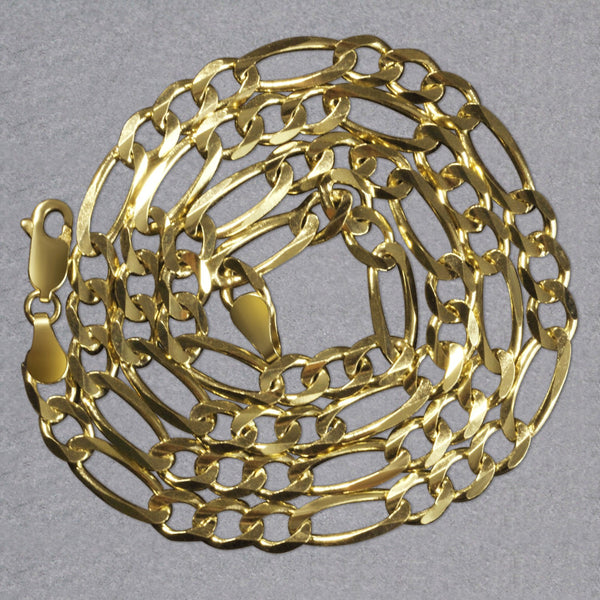 14k Yellow Gold Solid Figaro Chain (6.00 mm)