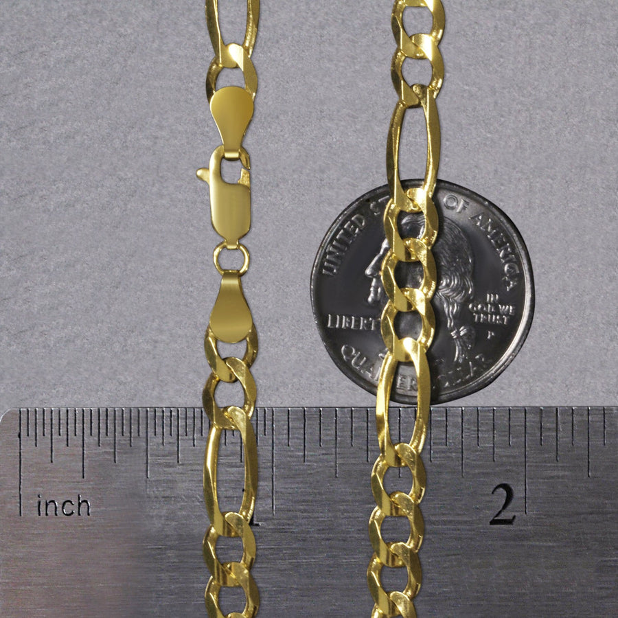 14k Yellow Gold Solid Figaro Chain (6.00 mm)