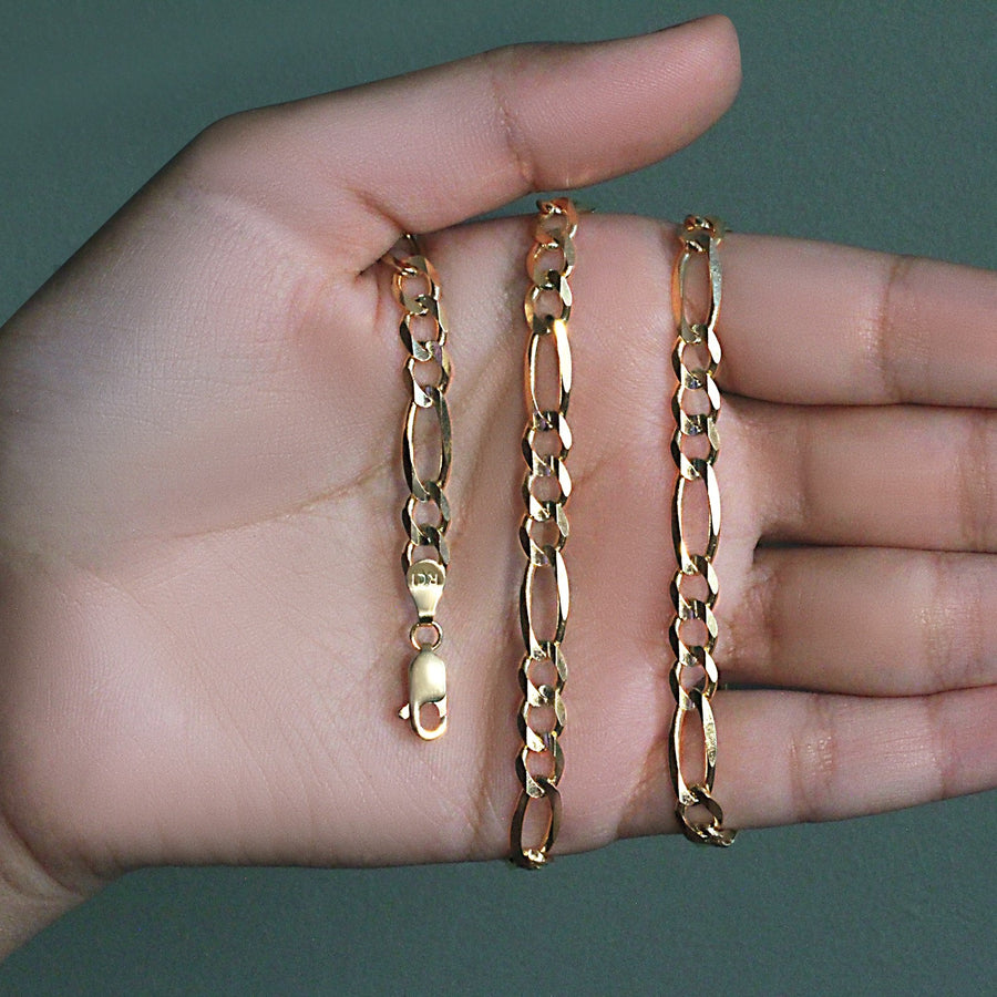 14k Yellow Gold Solid Figaro Chain (6.00 mm)