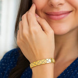 Nature Inspired Clover Bracelet in 14K Yellow Gold  (6.50 mm) thumbnail 4