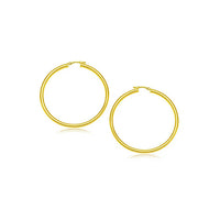 14k Yellow Gold Polished Hoop Earrings (3x20mm)