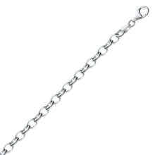 Load image into Gallery viewer, Sterling Silver Polished Charm Bracelet with Rhodium Plating (5.10 mm)