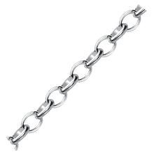 Load image into Gallery viewer, Sterling Silver Polished Charm Bracelet with Rhodium Plating (5.10 mm)