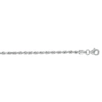 14k White Gold Solid Diamond Cut Rope Bracelet (2.50 mm)