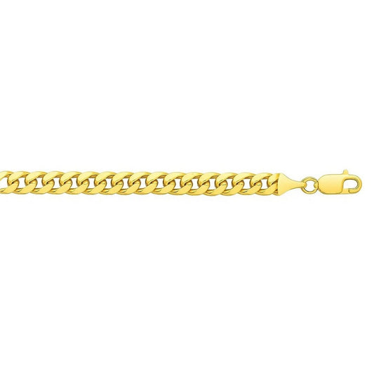 14K yellow gold Miami Cuban link bracelet, 6.00 mm width, box clasp