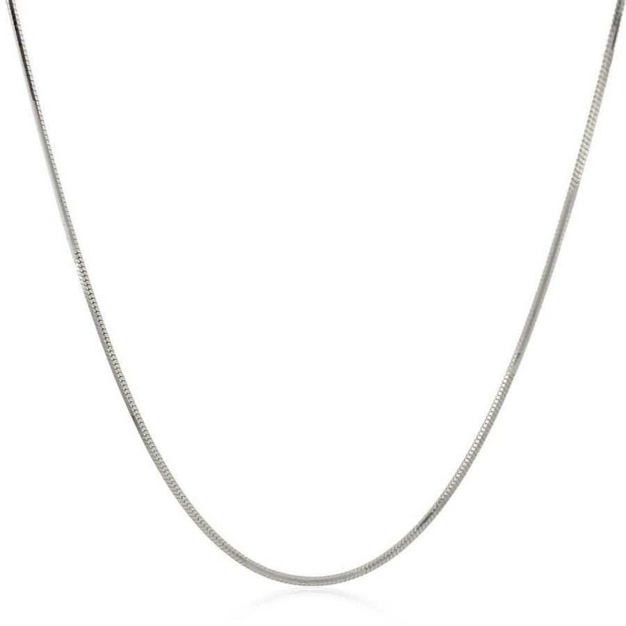 Rhodium Plated 1.3mm Sterling Silver Snake Style Chain (1.30 mm)