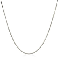 Rhodium Plated 1.3mm Sterling Silver Snake Style Chain (1.30 mm)