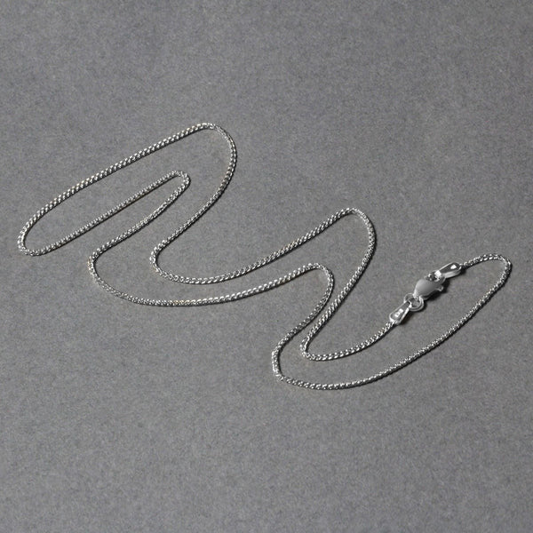14k White Gold Diamond Cut Round Wheat Chain (1.00 mm)