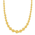 14K yellow gold graduated bead pallina necklace with no gemstone stones