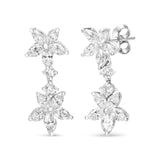 18k White Gold 6.0 Cttw Marquise Diamond Floral Dangle Drop Earrings (E-F Color, VS1-VS2 Clarity)-0 thumbnail 1