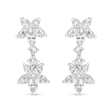 18k White Gold 6.0 Cttw Marquise Diamond Floral Dangle Drop Earrings (E-F Color, VS1-VS2 Clarity)-1 thumbnail 2