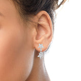 18k White Gold 6.0 Cttw Marquise Diamond Floral Dangle Drop Earrings (E-F Color, VS1-VS2 Clarity)-2 thumbnail 3