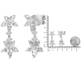 18k White Gold 6.0 Cttw Marquise Diamond Floral Dangle Drop Earrings (E-F Color, VS1-VS2 Clarity)-4 thumbnail 5